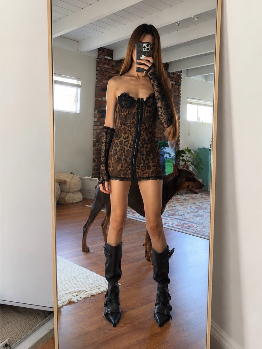 Dolls Kill CAPTIVATING GAZES SLIP DRESS - LEOPARD